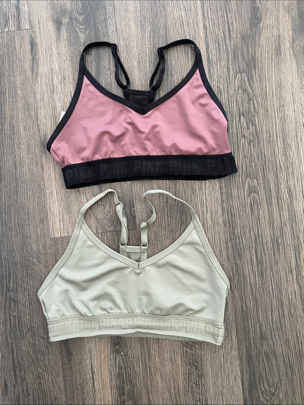 PINK Victoria's Secret Dual-Pack V-Neck Razorback Sportsbra
